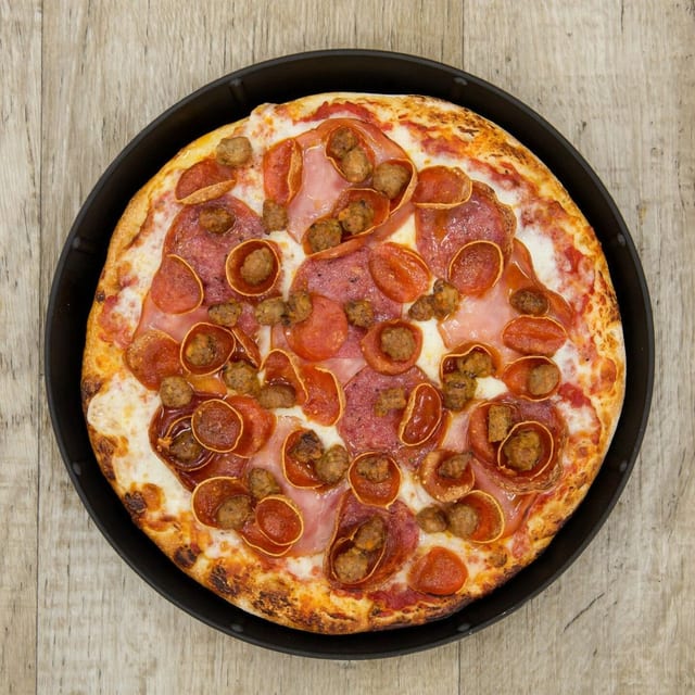 Small World Supreme Pizza.