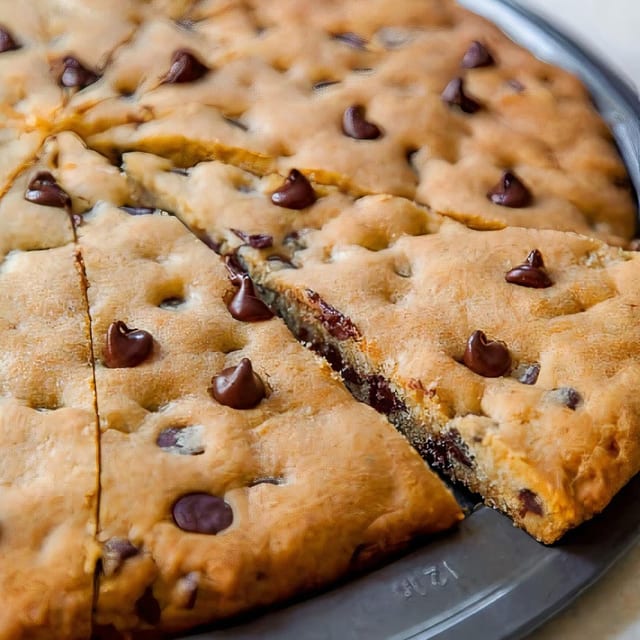 Chocolate Chip Cookie Pizza.